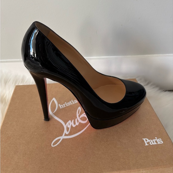 CHRISTIAN LOUBOUTIN Patent Bianca 140 Pumps size 38 in Black. - Picture 2 of 9